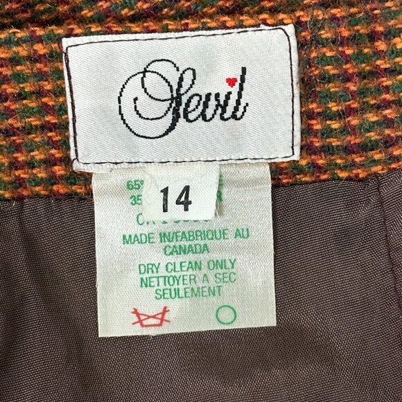 Vintage Wool Blend Micro Houndstooth Pattern Pencil Skirt - Picture 4 of 10